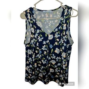 CURE WOMENS V-NECK SLEEVELESS FLORAL TANK TOP SZ L